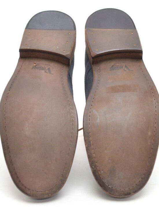 Men Vintage Shoe Company Henry Jeans Blue Oxfords 8 New